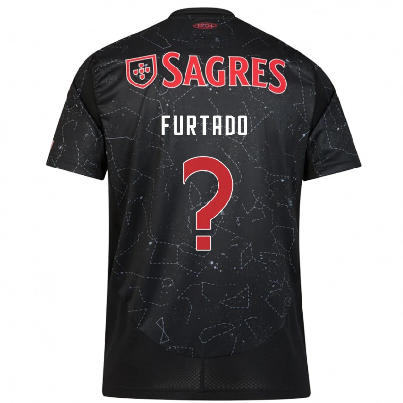 Danxen Enfant Maillot Mauro Furtado #0 Noir Rouge Tenues Extérieur 2024/25 T-Shirt