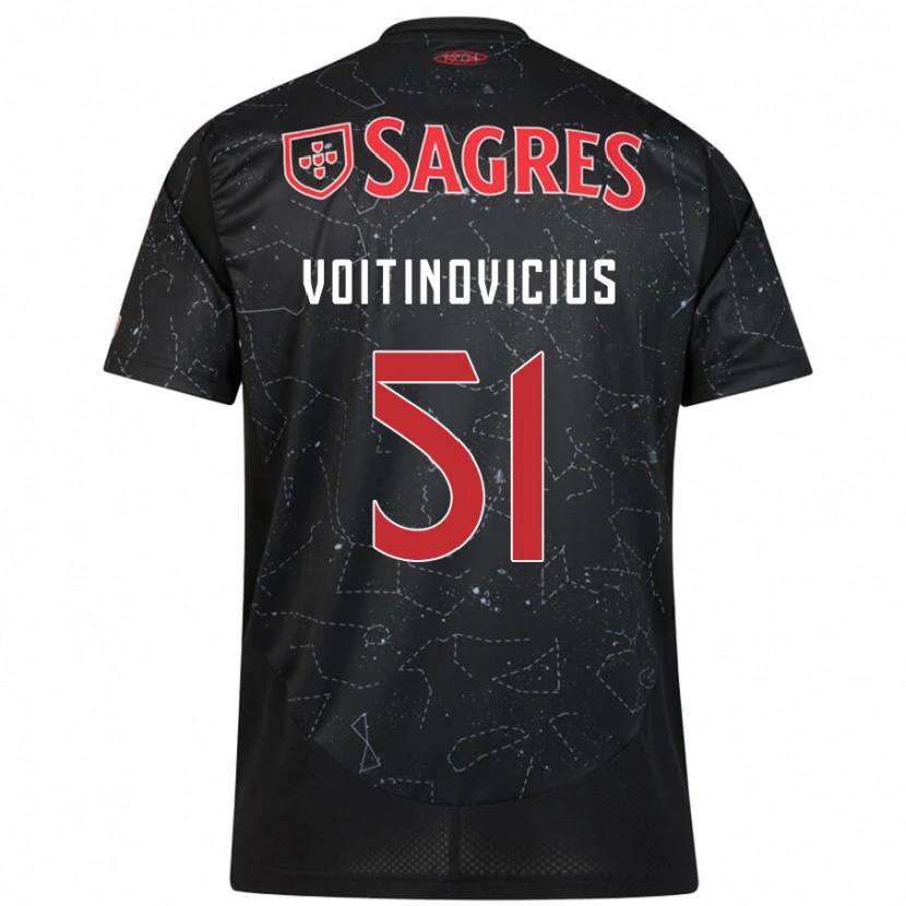 Danxen Enfant Maillot Arnas Voitinovicius #51 Noir Rouge Tenues Extérieur 2024/25 T-Shirt