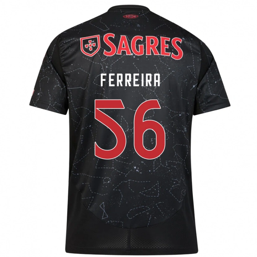 Danxen Enfant Maillot Martim Ferreira #56 Noir Rouge Tenues Extérieur 2024/25 T-Shirt