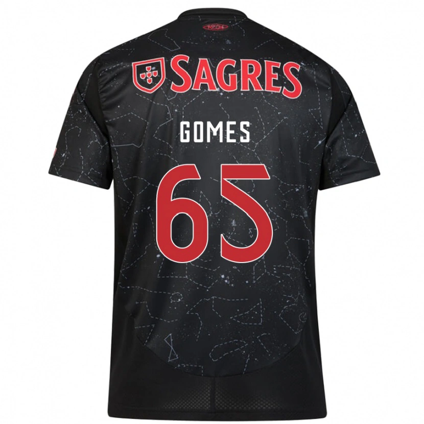 Danxen Enfant Maillot André Gomes #65 Noir Rouge Tenues Extérieur 2024/25 T-Shirt