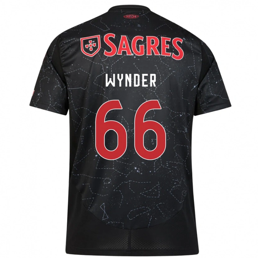 Danxen Enfant Maillot Joshua Wynder #66 Noir Rouge Tenues Extérieur 2024/25 T-Shirt