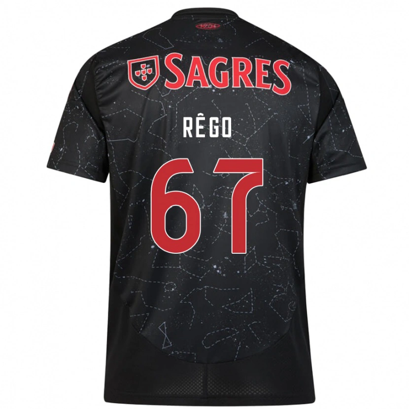 Danxen Enfant Maillot Rodrigo Rêgo #67 Noir Rouge Tenues Extérieur 2024/25 T-Shirt