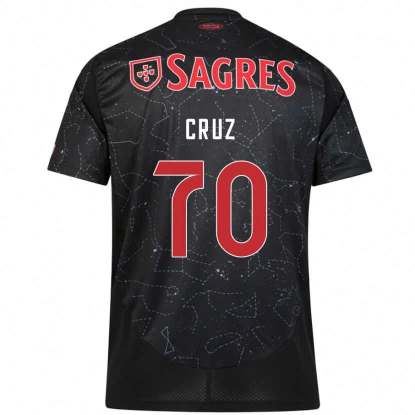 Danxen Enfant Maillot Filipe Cruz #70 Noir Rouge Tenues Extérieur 2024/25 T-Shirt