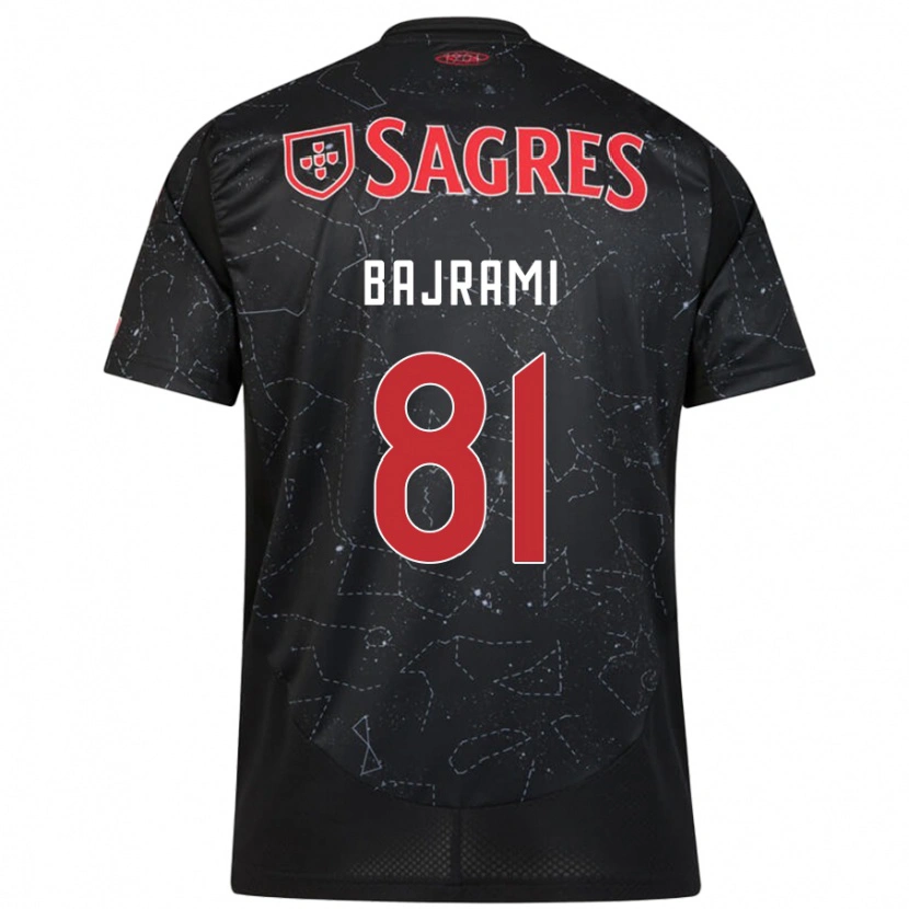 Danxen Enfant Maillot Adrian Bajrami #81 Noir Rouge Tenues Extérieur 2024/25 T-Shirt