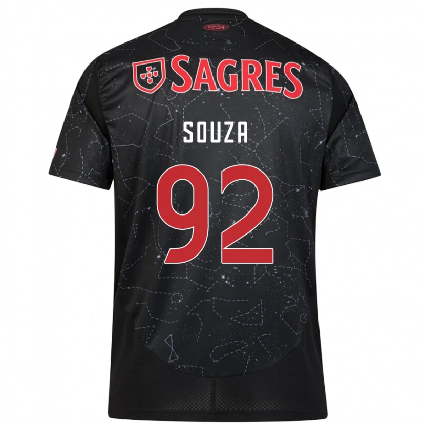 Danxen Enfant Maillot Pedro Souza #92 Noir Rouge Tenues Extérieur 2024/25 T-Shirt