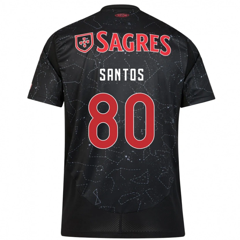 Danxen Enfant Maillot Pedro Santos #80 Noir Rouge Tenues Extérieur 2024/25 T-Shirt