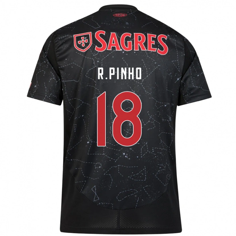 Danxen Enfant Maillot Rodrigo Pinho #18 Noir Rouge Tenues Extérieur 2024/25 T-Shirt