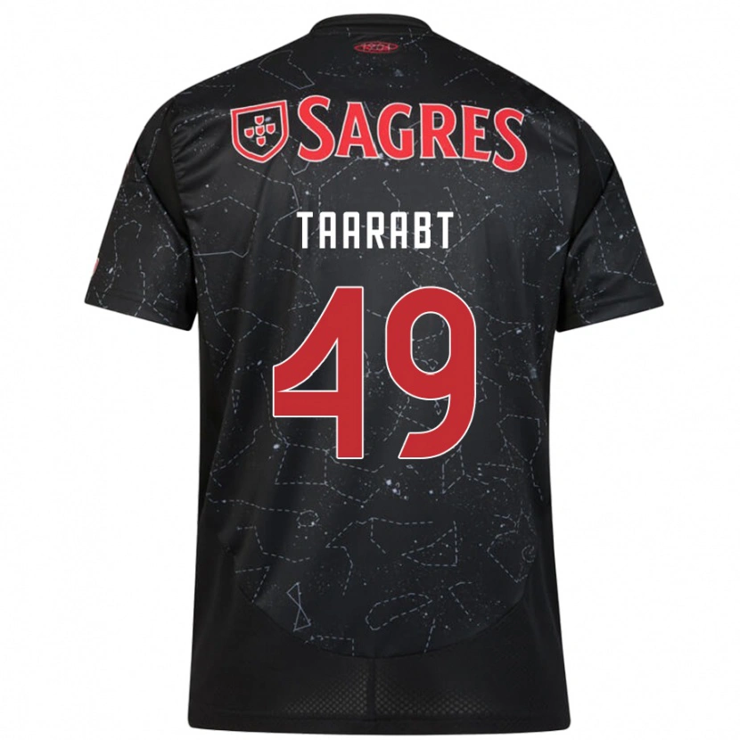 Danxen Enfant Maillot Adel Taarabt #49 Noir Rouge Tenues Extérieur 2024/25 T-Shirt