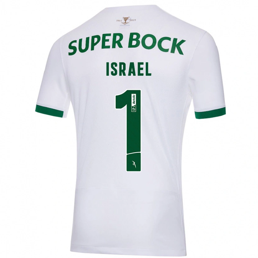 Danxen Enfant Maillot Franco Israel #1 Blanc Vert Tenues Extérieur 2024/25 T-Shirt