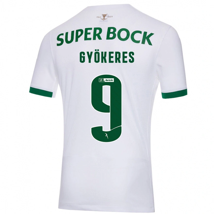 Danxen Enfant Maillot Viktor Gyökeres #9 Blanc Vert Tenues Extérieur 2024/25 T-Shirt