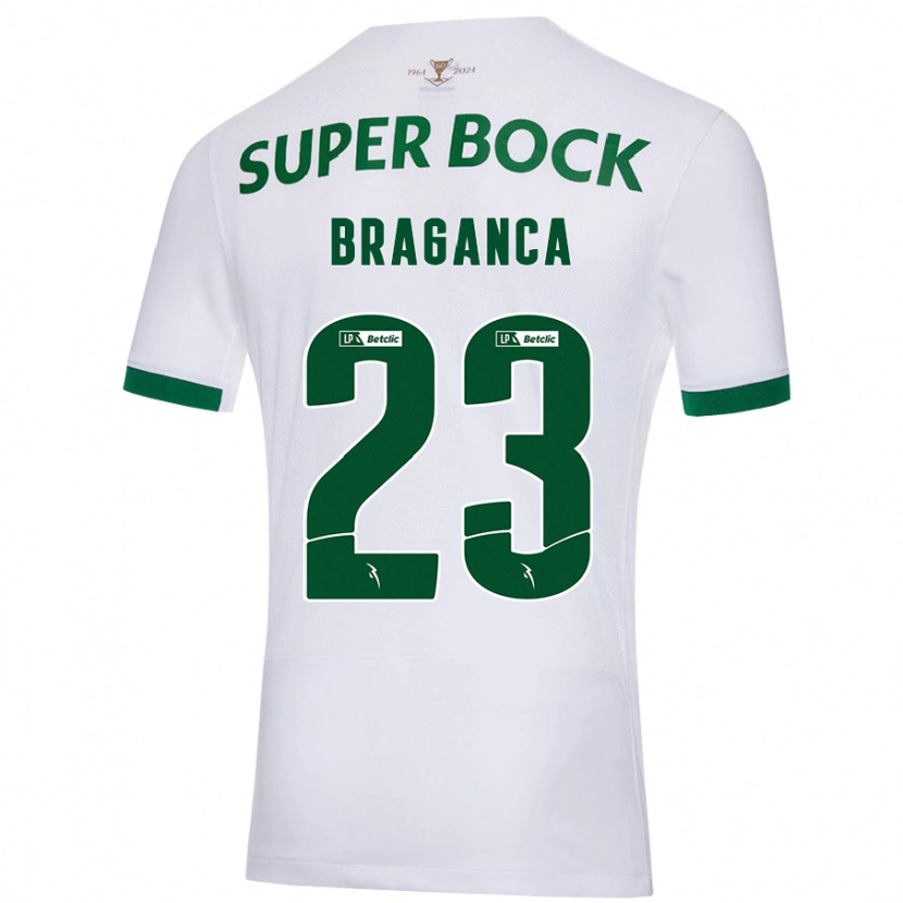 Danxen Enfant Maillot Daniel Bragança #23 Blanc Vert Tenues Extérieur 2024/25 T-Shirt