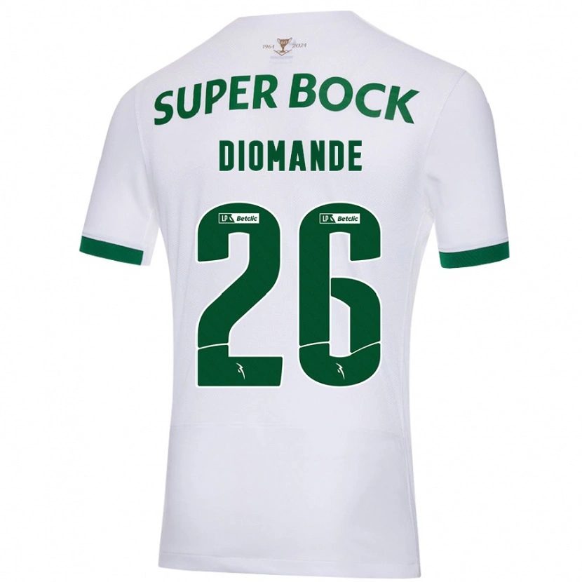 Danxen Enfant Maillot Ousmane Diomande #26 Blanc Vert Tenues Extérieur 2024/25 T-Shirt