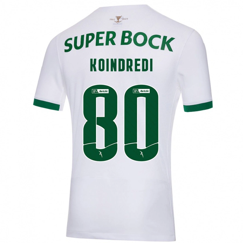 Danxen Enfant Maillot Koba Koindredi #80 Blanc Vert Tenues Extérieur 2024/25 T-Shirt