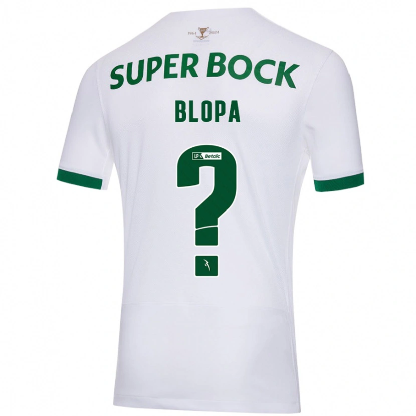 Danxen Enfant Maillot Salvador Blopa #0 Blanc Vert Tenues Extérieur 2024/25 T-Shirt