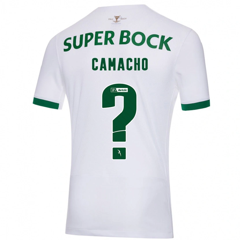 Danxen Enfant Maillot Rafael Camacho #0 Blanc Vert Tenues Extérieur 2024/25 T-Shirt