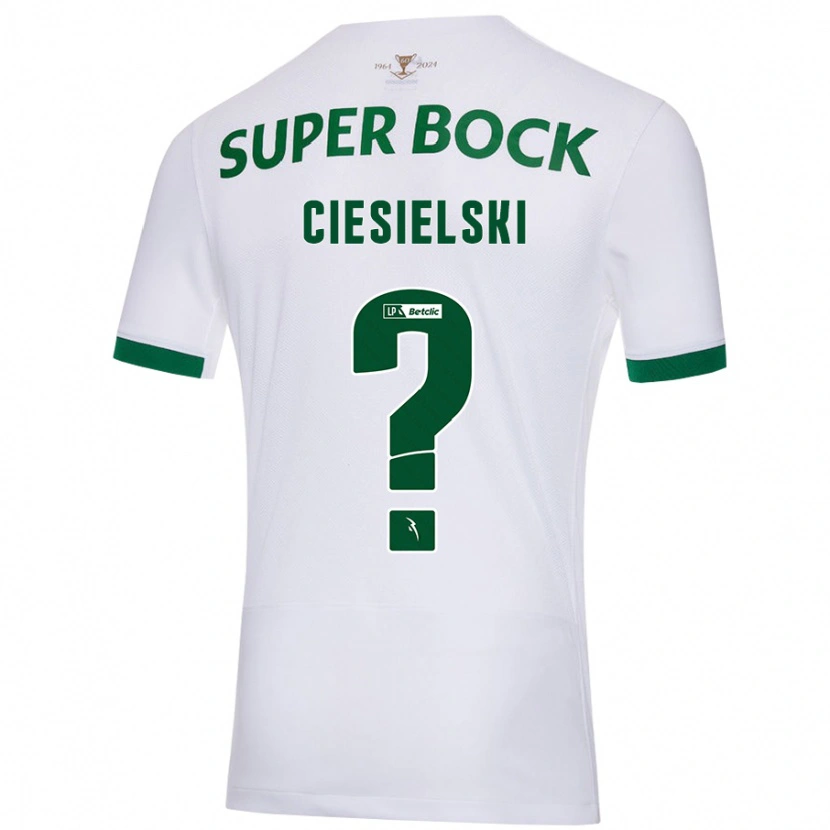 Danxen Enfant Maillot Daniel Ciesielski #0 Blanc Vert Tenues Extérieur 2024/25 T-Shirt