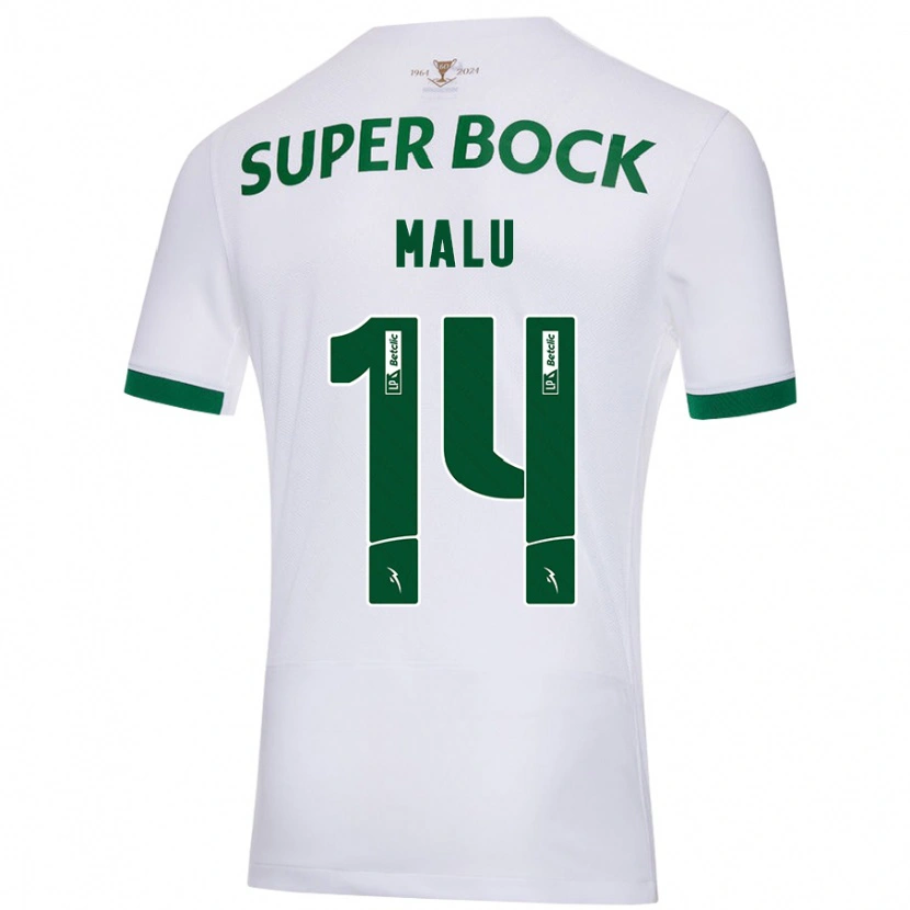 Danxen Enfant Maillot Malam Malu #14 Blanc Vert Tenues Extérieur 2024/25 T-Shirt