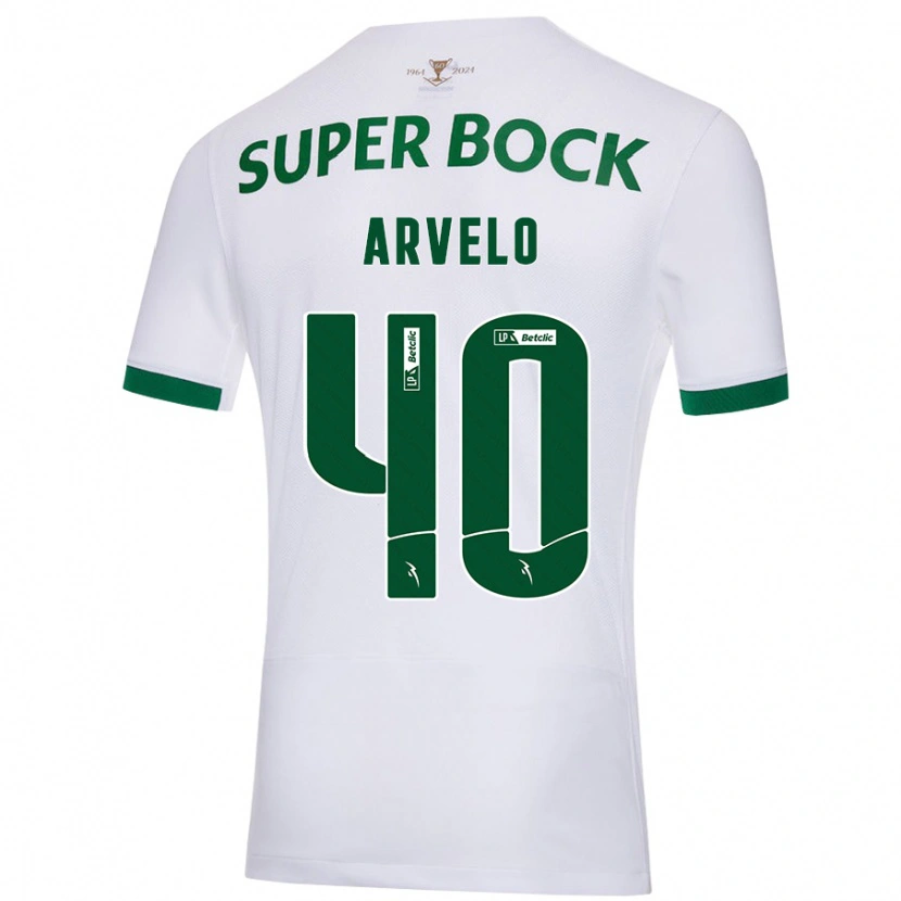 Danxen Enfant Maillot Adam Arvelo #40 Blanc Vert Tenues Extérieur 2024/25 T-Shirt