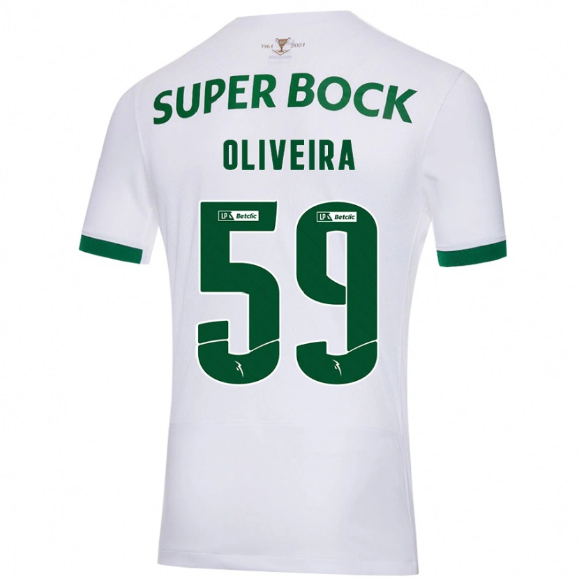 Danxen Enfant Maillot Kauã Oliveira #59 Blanc Vert Tenues Extérieur 2024/25 T-Shirt