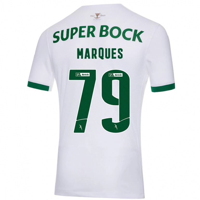 Danxen Enfant Maillot Rodrigo Marquês #79 Blanc Vert Tenues Extérieur 2024/25 T-Shirt