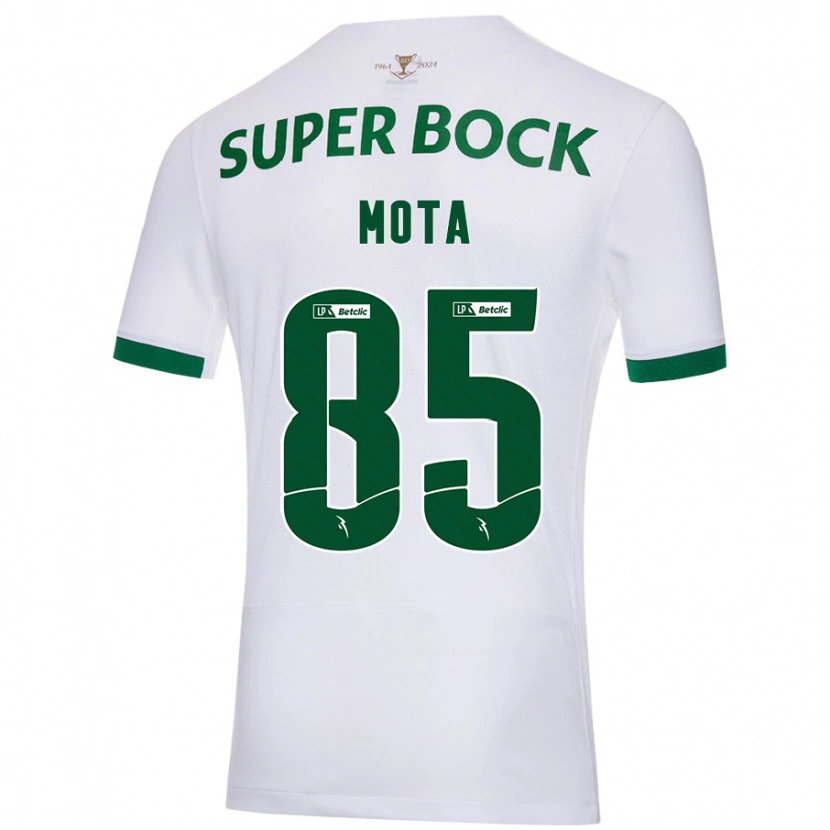 Danxen Enfant Maillot Rafael Mota #85 Blanc Vert Tenues Extérieur 2024/25 T-Shirt