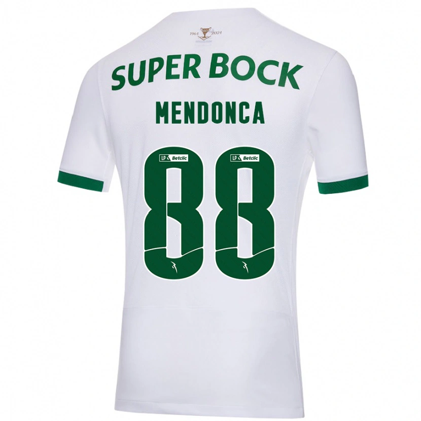 Danxen Enfant Maillot Manuel Mendonça #88 Blanc Vert Tenues Extérieur 2024/25 T-Shirt