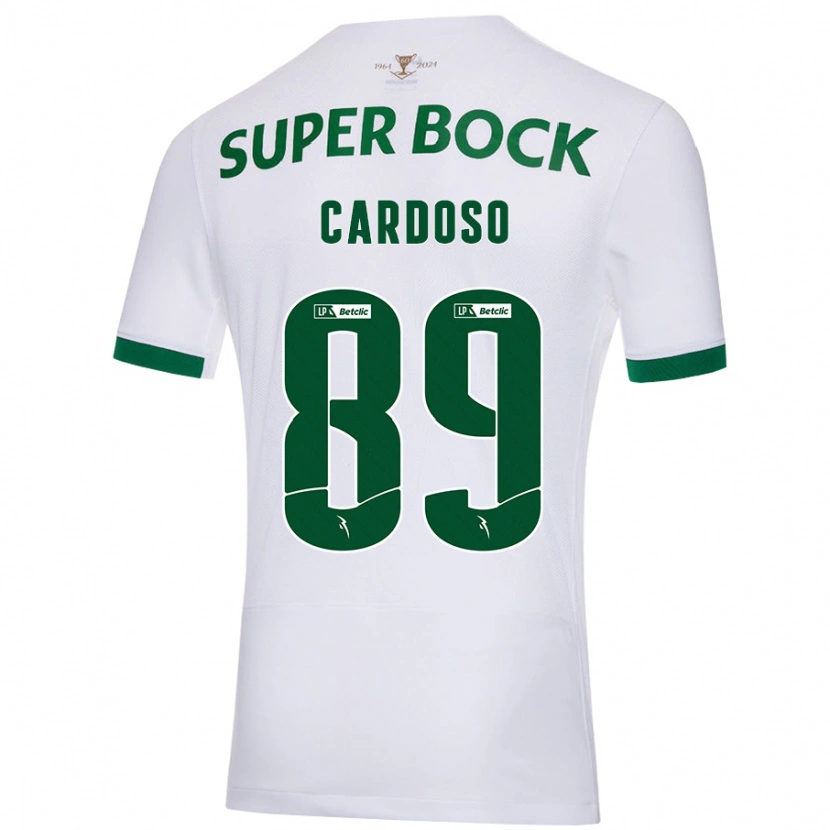 Danxen Enfant Maillot Nilton Cardoso #89 Blanc Vert Tenues Extérieur 2024/25 T-Shirt