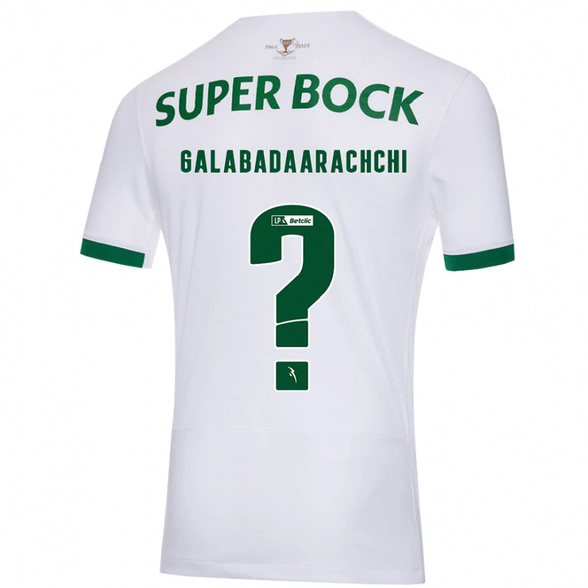 Danxen Enfant Maillot Jacynta Galabadaarachchi #0 Blanc Vert Tenues Extérieur 2024/25 T-Shirt