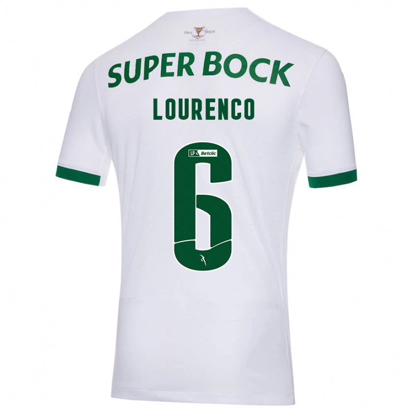 Danxen Enfant Maillot Bruna Lourenço #6 Blanc Vert Tenues Extérieur 2024/25 T-Shirt