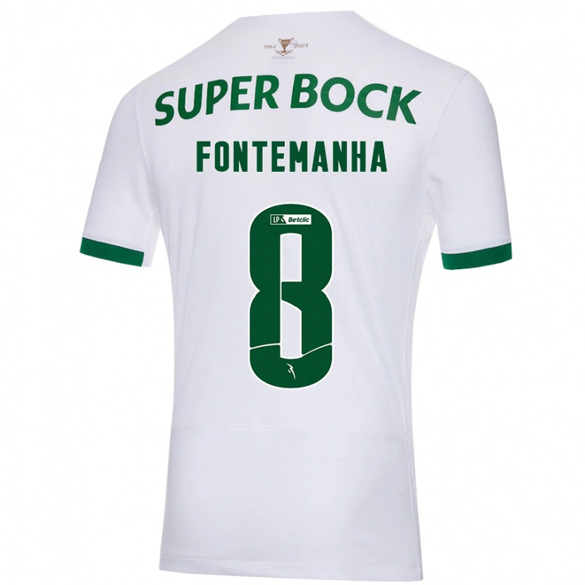 Danxen Enfant Maillot Rita Fontemanha #8 Blanc Vert Tenues Extérieur 2024/25 T-Shirt