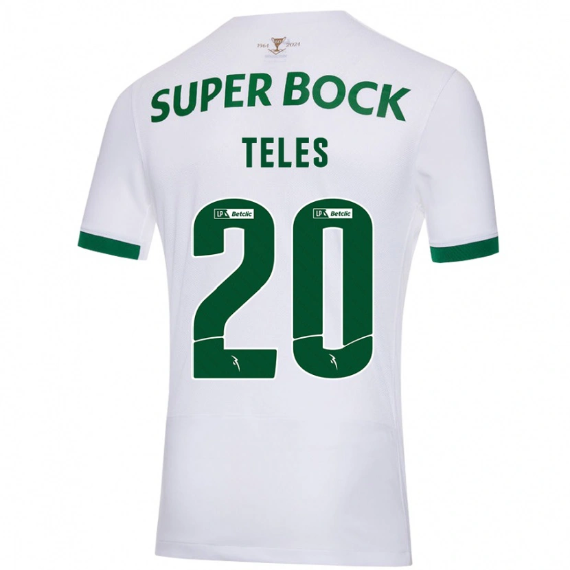 Danxen Enfant Maillot Ana Teles #20 Blanc Vert Tenues Extérieur 2024/25 T-Shirt