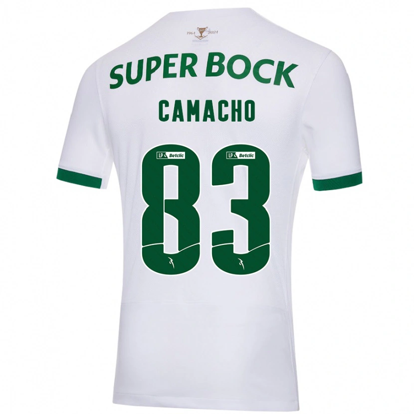 Danxen Enfant Maillot Rafael Camacho #83 Blanc Vert Tenues Extérieur 2024/25 T-Shirt