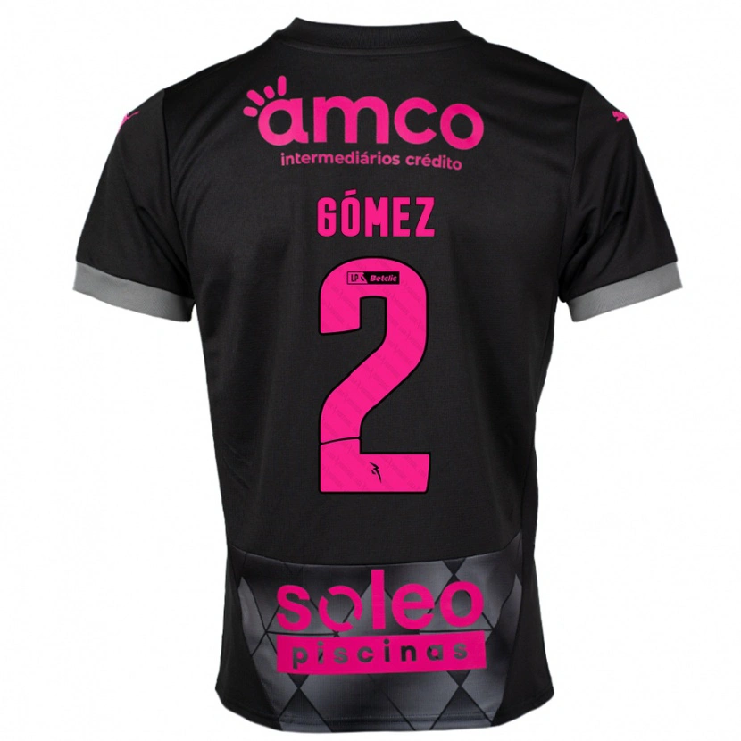 Danxen Enfant Maillot Víctor Gómez #2 Noir Rose Tenues Extérieur 2024/25 T-Shirt