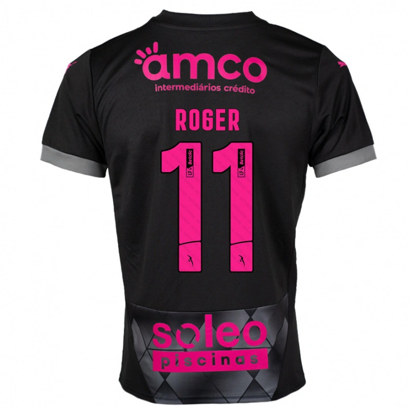 Danxen Enfant Maillot Roger #11 Noir Rose Tenues Extérieur 2024/25 T-Shirt