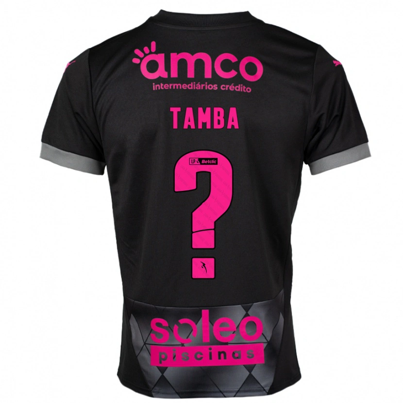 Danxen Enfant Maillot Fabrice Tamba #0 Noir Rose Tenues Extérieur 2024/25 T-Shirt