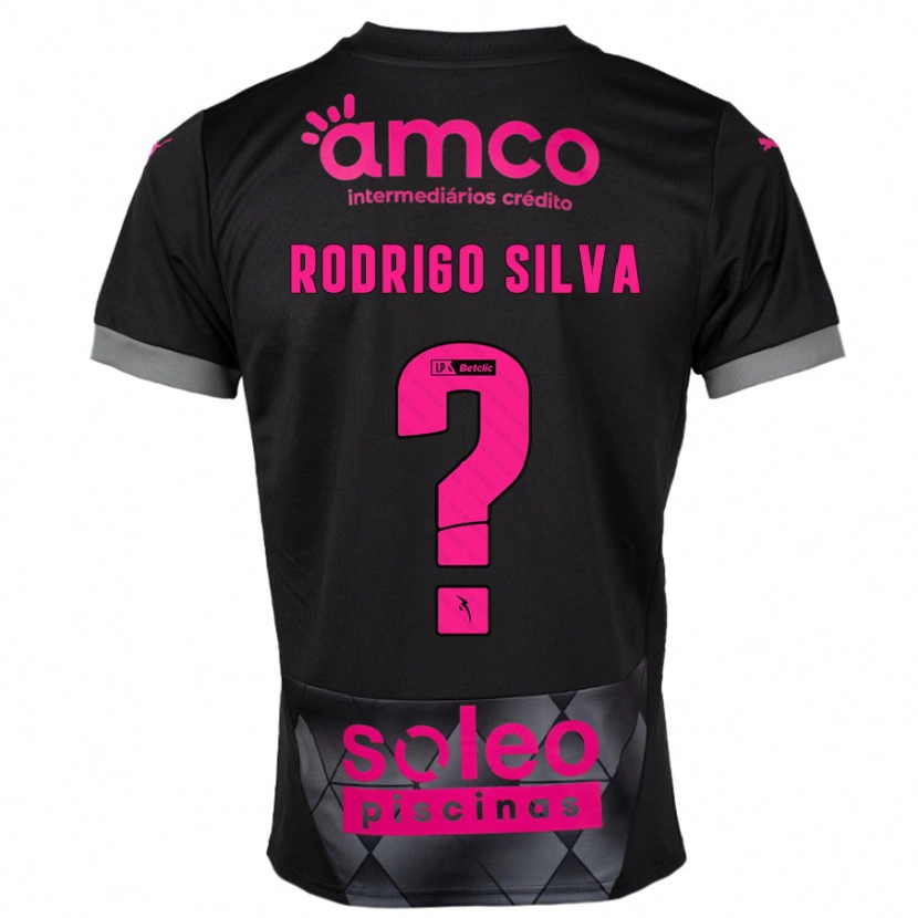 Danxen Enfant Maillot Rodrigo Silva #0 Noir Rose Tenues Extérieur 2024/25 T-Shirt