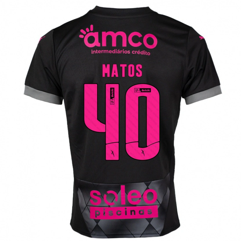 Danxen Enfant Maillot João Matos #40 Noir Rose Tenues Extérieur 2024/25 T-Shirt