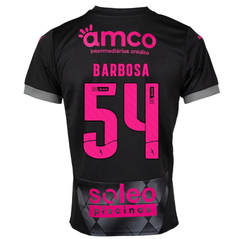 Danxen Enfant Maillot Guilherme Barbosa #54 Noir Rose Tenues Extérieur 2024/25 T-Shirt