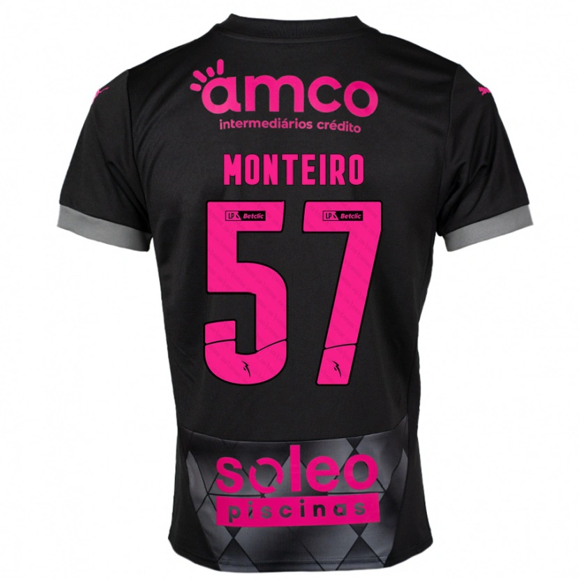 Danxen Enfant Maillot Jordan Monteiro #57 Noir Rose Tenues Extérieur 2024/25 T-Shirt