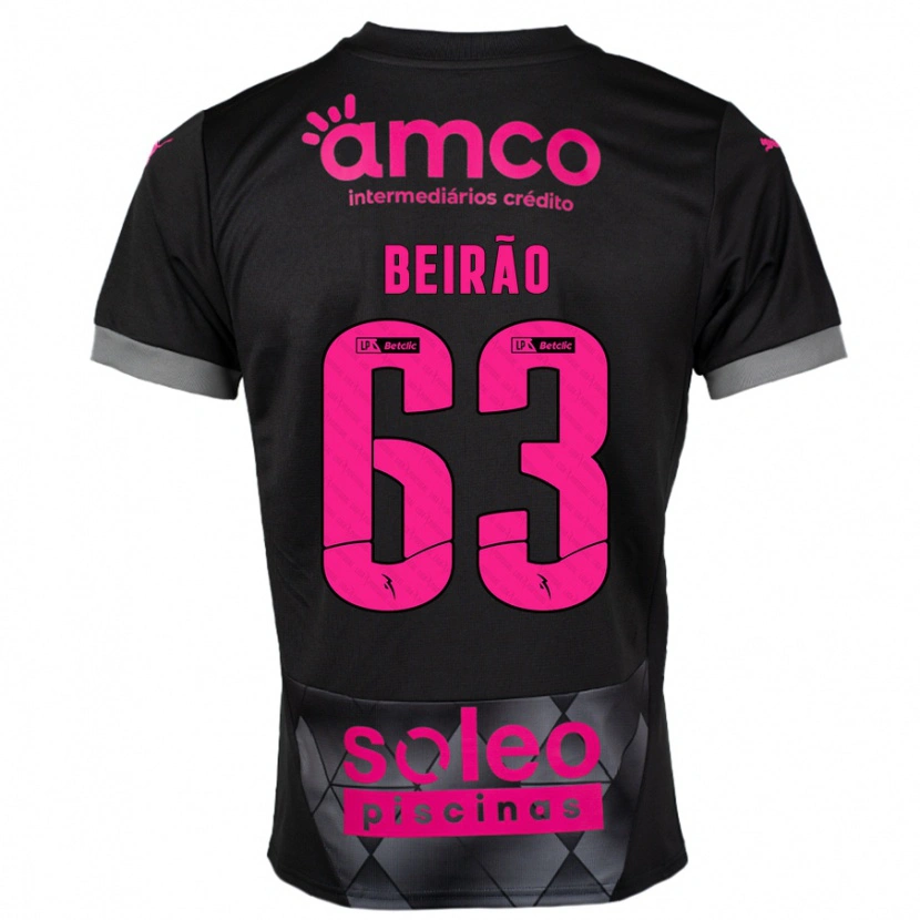 Danxen Enfant Maillot Rodrigo Beirão #63 Noir Rose Tenues Extérieur 2024/25 T-Shirt