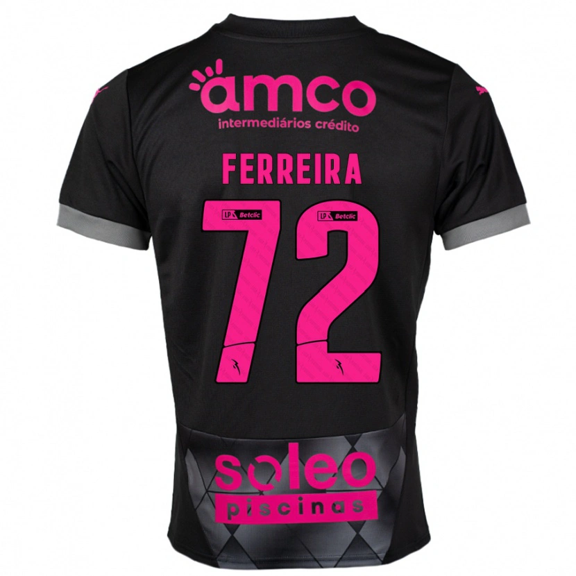 Danxen Enfant Maillot André Ferreira #72 Noir Rose Tenues Extérieur 2024/25 T-Shirt