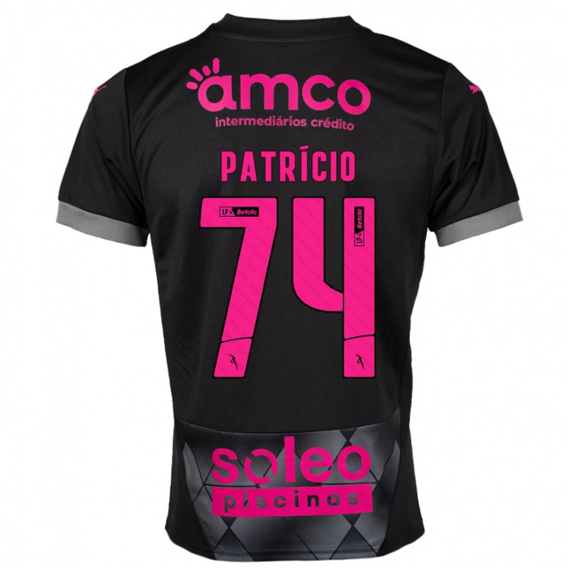 Danxen Enfant Maillot Nuno Patrício #74 Noir Rose Tenues Extérieur 2024/25 T-Shirt