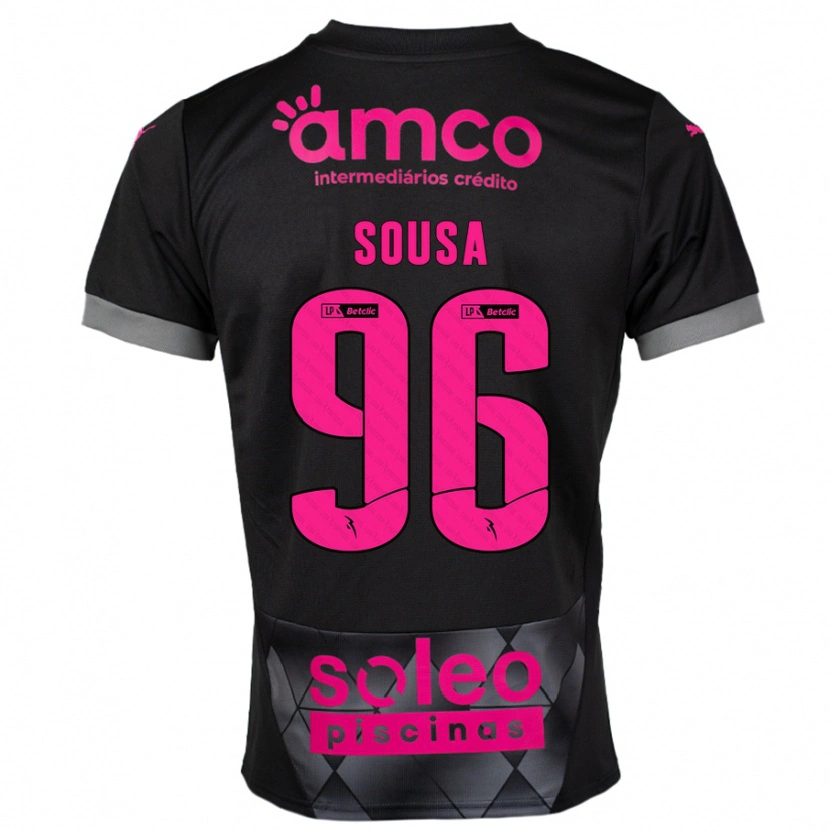 Danxen Enfant Maillot Afonso Sousa #96 Noir Rose Tenues Extérieur 2024/25 T-Shirt