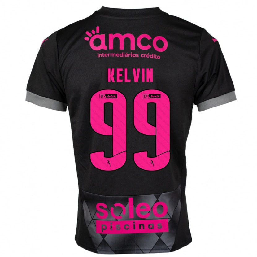 Danxen Enfant Maillot Kauan Kelvin #99 Noir Rose Tenues Extérieur 2024/25 T-Shirt