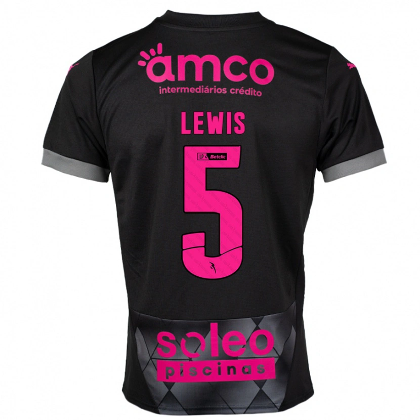 Danxen Enfant Maillot Leah Lewis #5 Noir Rose Tenues Extérieur 2024/25 T-Shirt