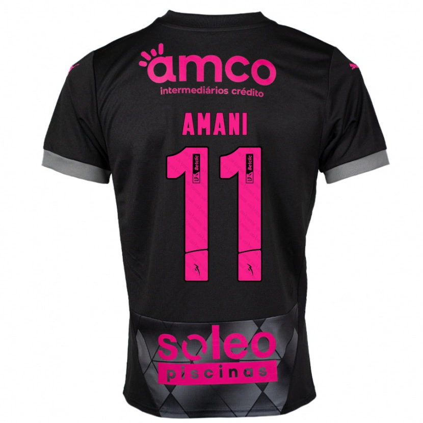 Danxen Enfant Maillot Jolina Amani #11 Noir Rose Tenues Extérieur 2024/25 T-Shirt