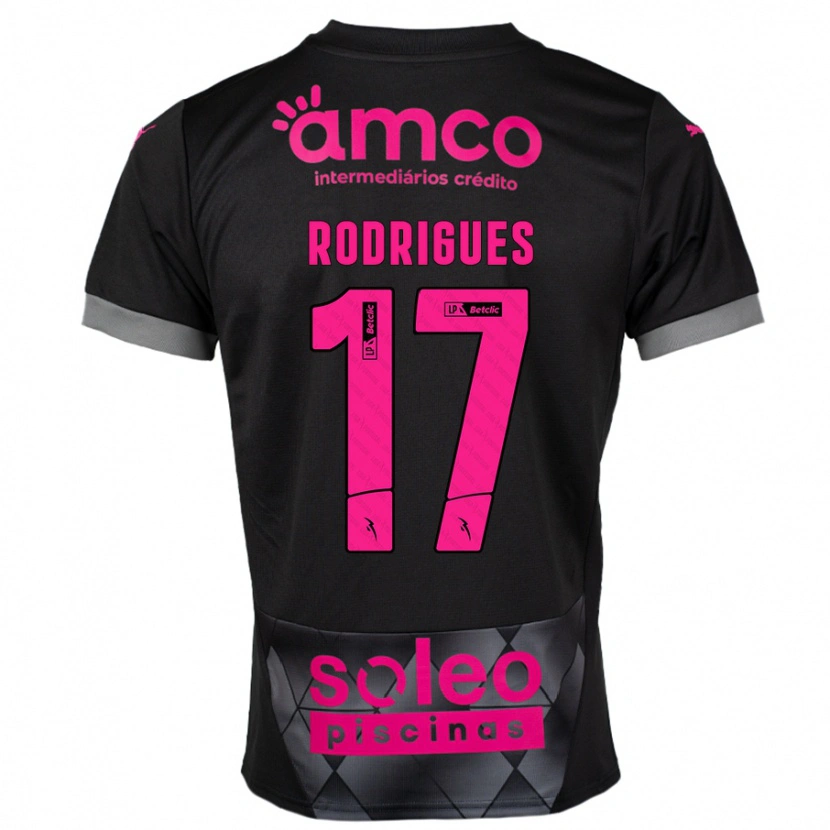 Danxen Enfant Maillot Tânia Rodrigues #17 Noir Rose Tenues Extérieur 2024/25 T-Shirt