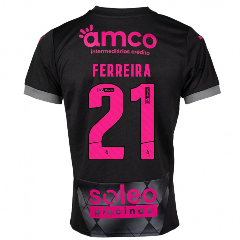 Danxen Enfant Maillot Ana Carolina Ferreira #21 Noir Rose Tenues Extérieur 2024/25 T-Shirt