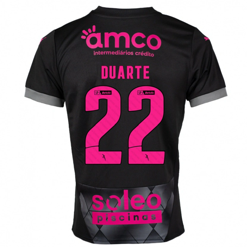 Danxen Enfant Maillot Vânia Duarte #22 Noir Rose Tenues Extérieur 2024/25 T-Shirt