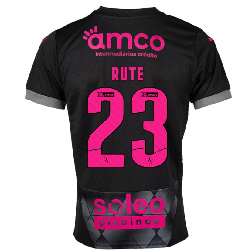 Danxen Enfant Maillot Ana Rute #23 Noir Rose Tenues Extérieur 2024/25 T-Shirt